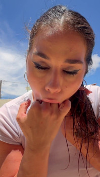 Wet Poolside Tease with April Big Ass