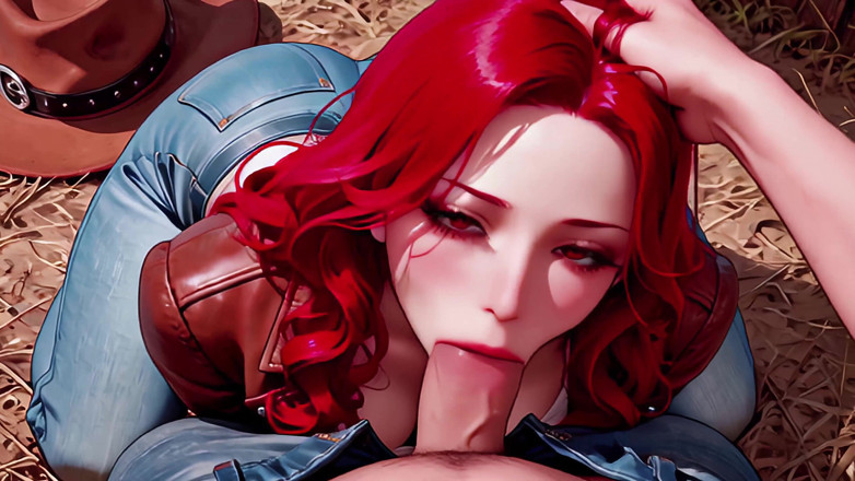 Splendor Dreams Studio: Cowgirl Rossa Tettona in Pelle: Fattoria All'aperto Punto Di Vista [premium]