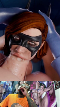 Huge Cock Futa Power Girl Fucks and Cums All Over Batwoman’s Cute Slutty Fucking Face