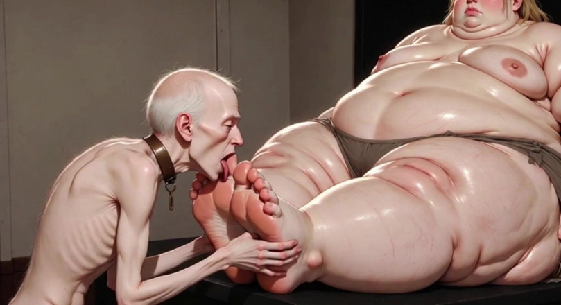 YOUR BEST FANTASY: Thin Slave Boy Licking Huge SSBBW Mistress Soft Feet