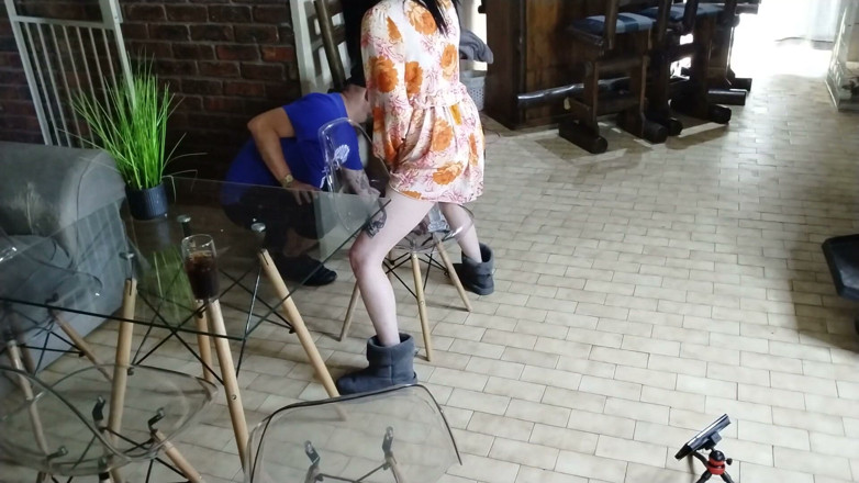 Bigjoefuckalott: Caught My Friends Wife Fucking Her Dildo on the Chair