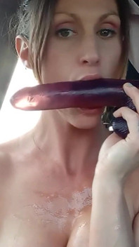Vanessa Hastings Deep Throats Dildo in Car