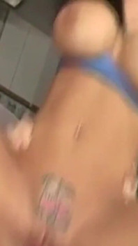 Busty Tattooed Slut Spreads Dripping Pussy Wide Open
