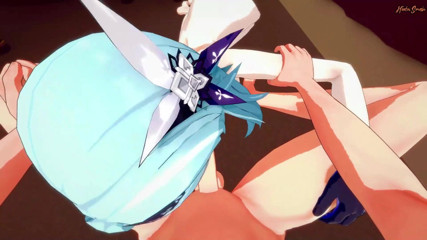 Hentai Smash: エウルアはあなたにPOVフェラチオを与え、そして精液を飲み込みます-Genshin impact Hentai。