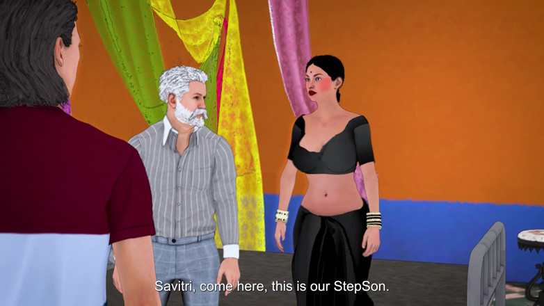 Piya Bhabhi: Desi Indian Stepmom Pink Pussy Black Saree the Stepson Fell...