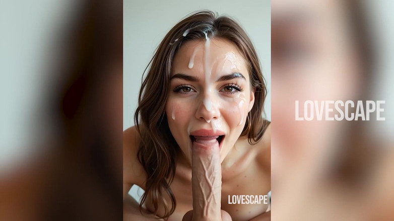 Lovescape: Intensywna sesja ustna: kneblowanie i ostateczna nagroda lepka na twarzy