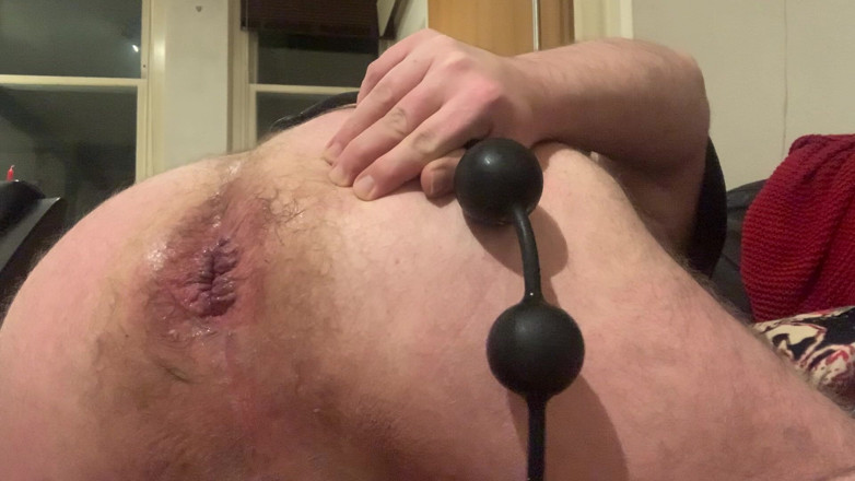 B A Bear: Big Beads in My Asshole Close up