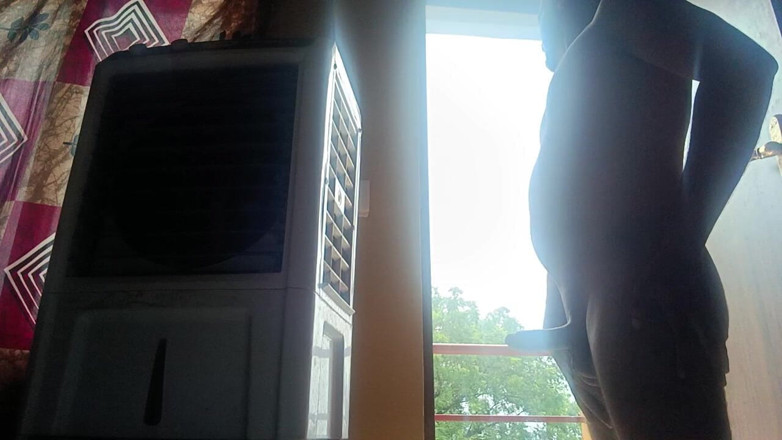 Desi shikha: Di luar Balkoni melancap zakar besar