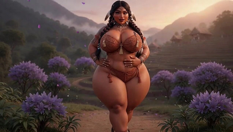 Animate golden: Curvilínea india tribal grandota se desnuda y muestra enormes tetas...
