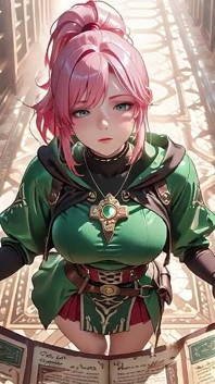 Agachamento profundo provocando sob o Gigante Magic Array, equipamento de batalha verde esticado apertado.