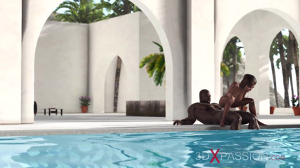 3dxpassion: Group sex on the island. Black big guys fuck hard...