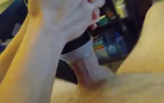 Slut wife pounds hubby cock with brand new toy