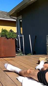 Boy Surprises Stepdaddy Strips and Sucks Him Outdoors
