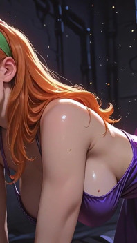 Daphne de la Scooby-doo servește o pulă de un tati gras și bătrân