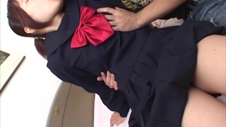 JapaneseAmateur: Brunette Asian Teen in Uniform Takes Hard Cock