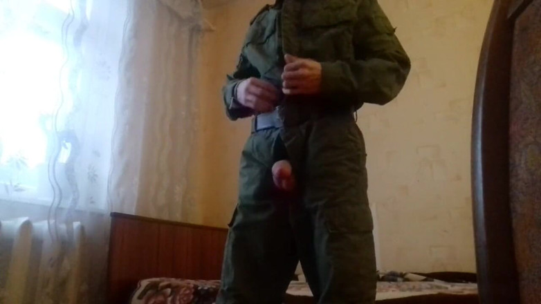 AlexRusFun: Russian horny soldier masturbates everywhere