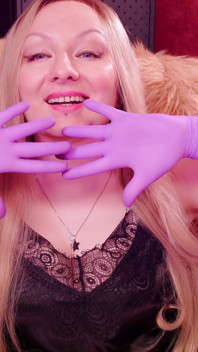 ASMR: ถุงมือพยาบาลสีม่วงกับนาฬิกาประดับกลิตเตอร์ทอง อารย่า แกรนเดอร์