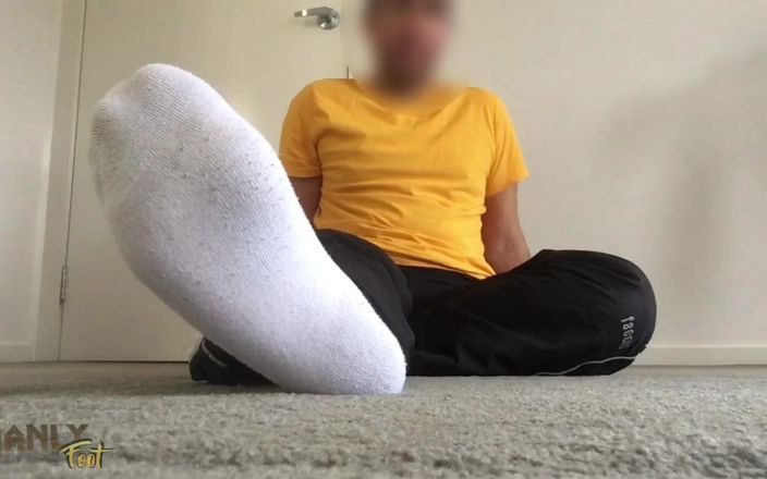 Manly foot: 训练教练 - 白色袜子和赤脚 - manlyfoot - 锻炼