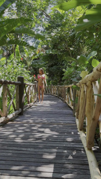 Hot Monika Fox Poses in Sexy Pink Bikini in Exotic Locations