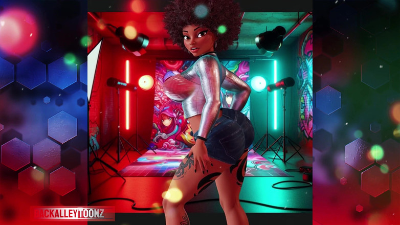 Back Alley Toonz: Videohoot cewek kulit hitam jones dengan pantat montok