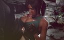 Jackhallowee: Lara Croft dává titjob a dostane sperma do pusy
