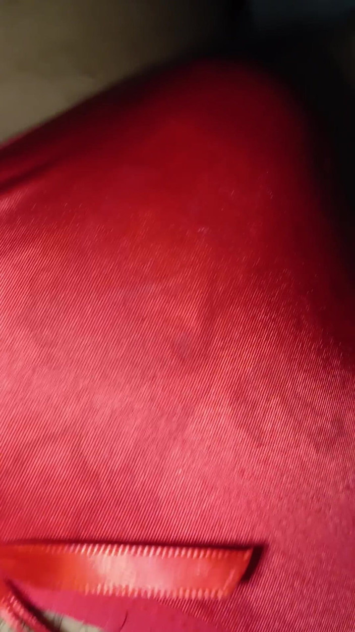 SilkPantyLove7: 人妻那充满精液的性感红色丁字裤！