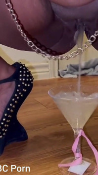 Sqauting Pissing in a Glass Swallowing My Piss Pouring It All Over My Big Boobs