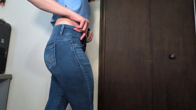 Mimiandevan: T-shirt dan seluar jeans berbogel. Usikan Orgasme Solo