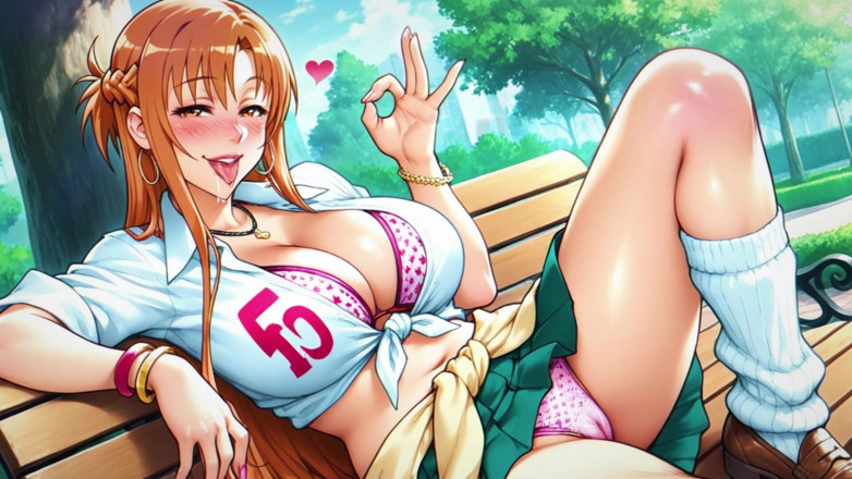 Croft AI Art: Asuna panas nakal dengan vagina basah