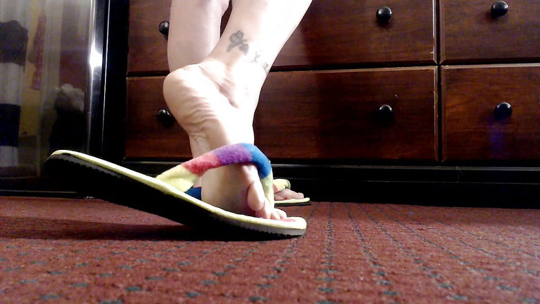 Abby Anna: 360' vista matura suole piedi flipflops