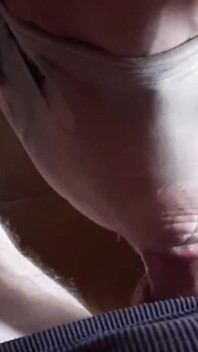 Second View of a MILF Hooded in Nylon, Blindfolded with Duct Tape, Facialized, and Cummed in Mouth