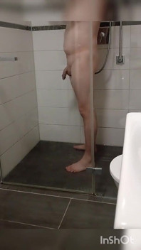 Taking a shower and cumming after shaving my balls 