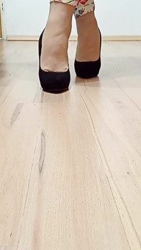 Crossdresser Walks în Black Suede Sexy Subliniat Toe Platforma de tocuri pompe de înaltă tocuri