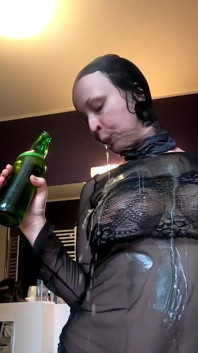 Wet and Messy Bottle Masturbation