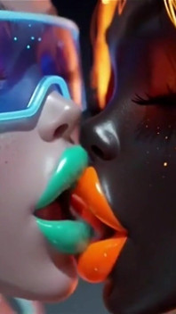 Beautiful Aliens Kiss on Nice Music, Ai Animation