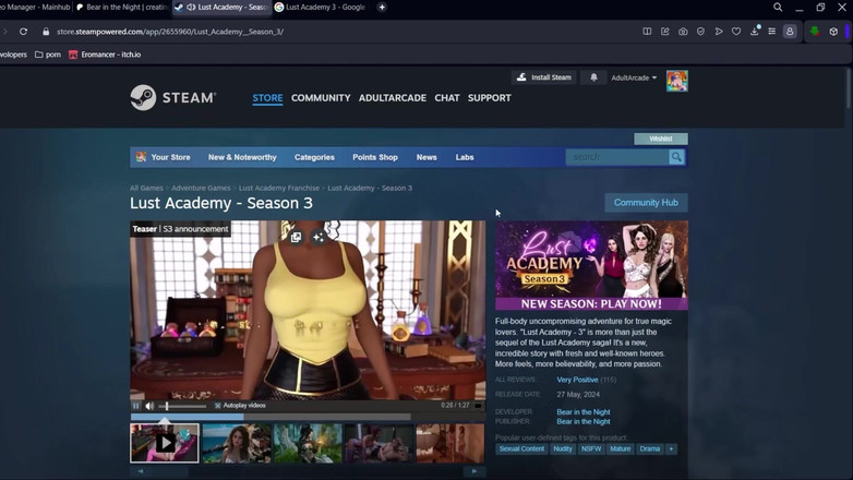 LewdArcade: Lust Academy Temporada 3 Galería [parte 07] Juego porno [18+] Juego de novela visual 3D