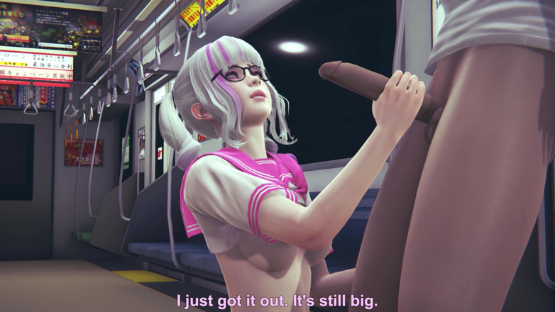 Waifu club 3D: Une étudiante branle une bite à un ami dans une voiture de...