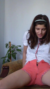 Sexy Teen Has Full Bladder and She Is Desperate to Pee so She Empty Her Bladder in Her Short Pants