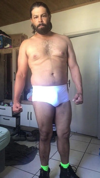 Trying Out New Swim Trunks and Boots. Exercises and Stretches.