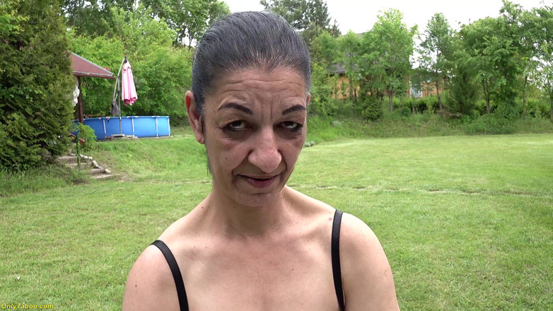 Only Taboo: Ugly Big Saggy Tits Mature Fucking Her Holes Outdoor
