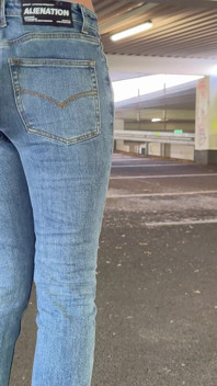Horny Blonde in Fuckme Jeans Lets Stranger in the Ass in the Parking Garage