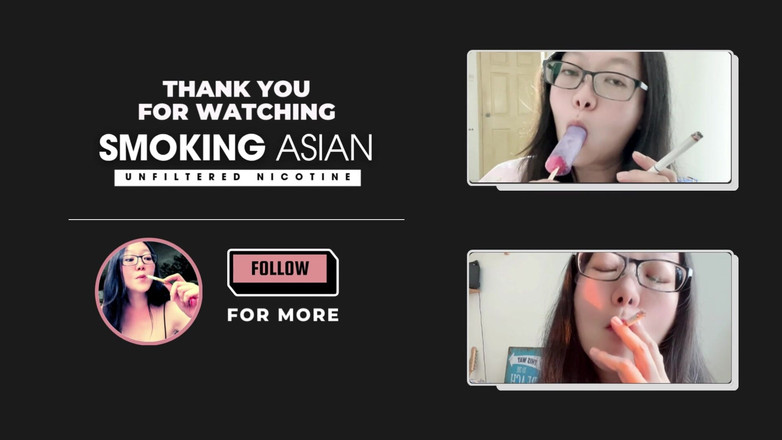Smoking Asian: Rauchende asiatische MILf stapelt meinen zigarettenturm + impromptu striptease