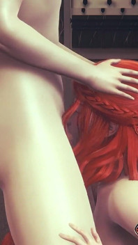 Rothaarige ariella oralsex blowjob und cumshot - sexy anime-mädchen lutscht schwanz In honey select 2 3D animation hentai