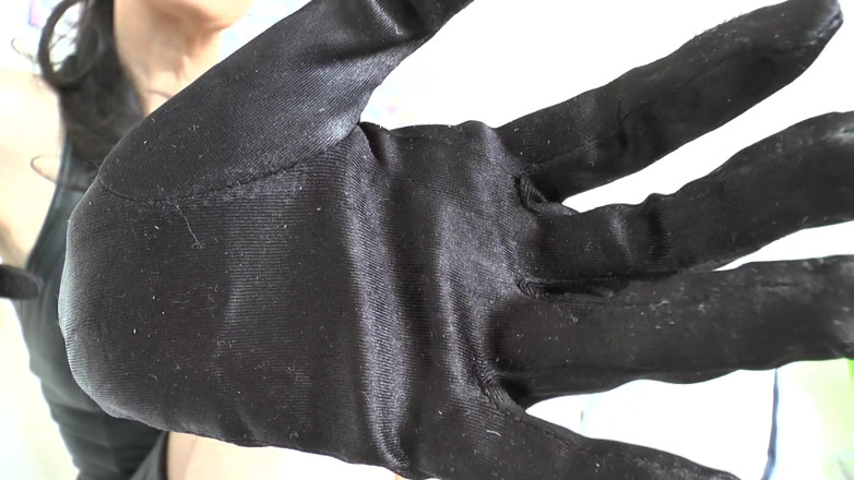 Lady Victoria Valente: Long, Shiny Black Satin Gloves Turn You on so Much -...