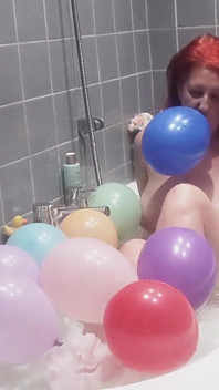 Taking a Bath and Playing with Balloons