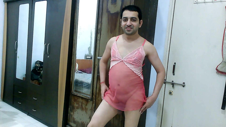 Cute & Nude Crossdresser: Sexy sissy crossdresser femboy Sweet Lollipop in a sexy sheer...
