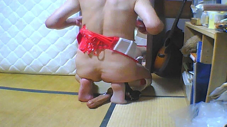 anakanakami: A Visão de Mim ejaculando em um espartilho vermelho brilhante...