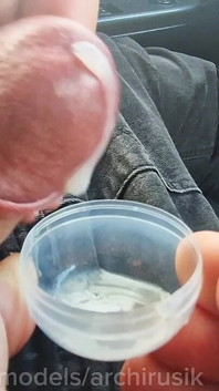 A Guy on the Highway Got Into My Car, and We Jerked Each Other off and Cummed in a Glass.