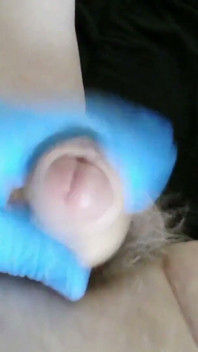 Latex Handskar Och Smörjmedel Fungerade En Behandling. Spunk, Wank, Toss, Jerk
