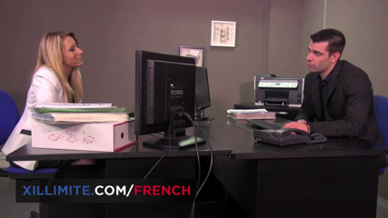 French girls at work: Analsex med fransk blond tjej i underkläder